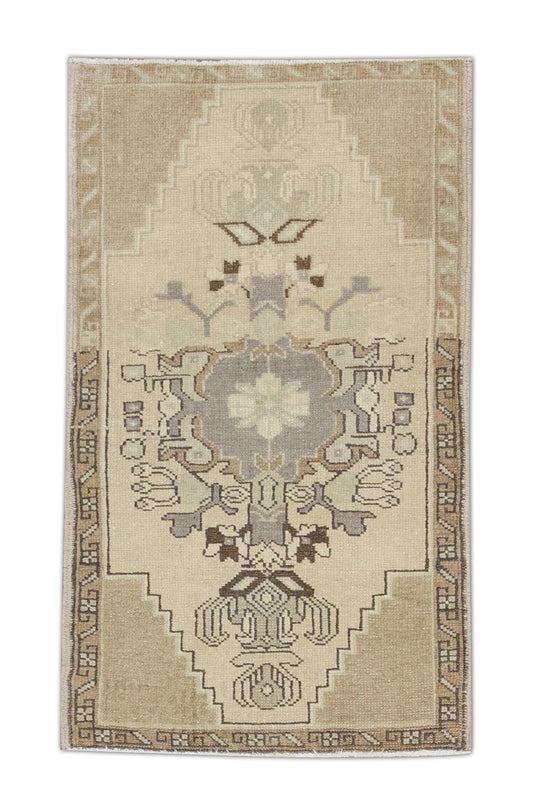 Oriental Hand Knotted Vintage Turkish Mini Rug 1'7" x 2'9" #43