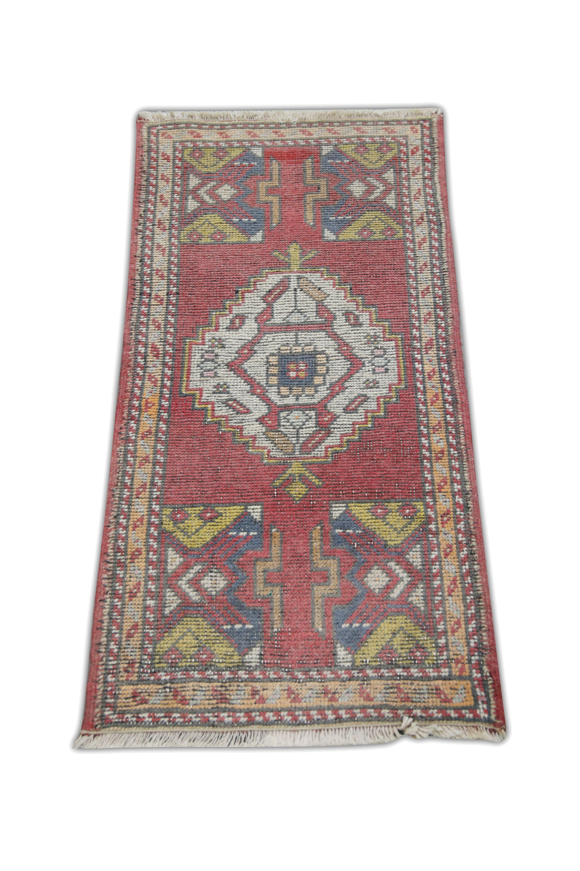 Oriental Hand Knotted Vintage Turkish Mini Rug 1'7" x 3'4" #148