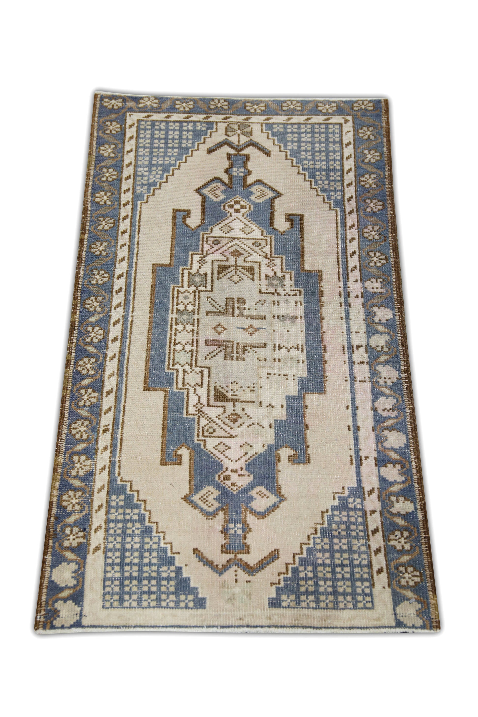 Oriental Hand Knotted Vintage Turkish Mini Rug 1'9" x 3'2" #33