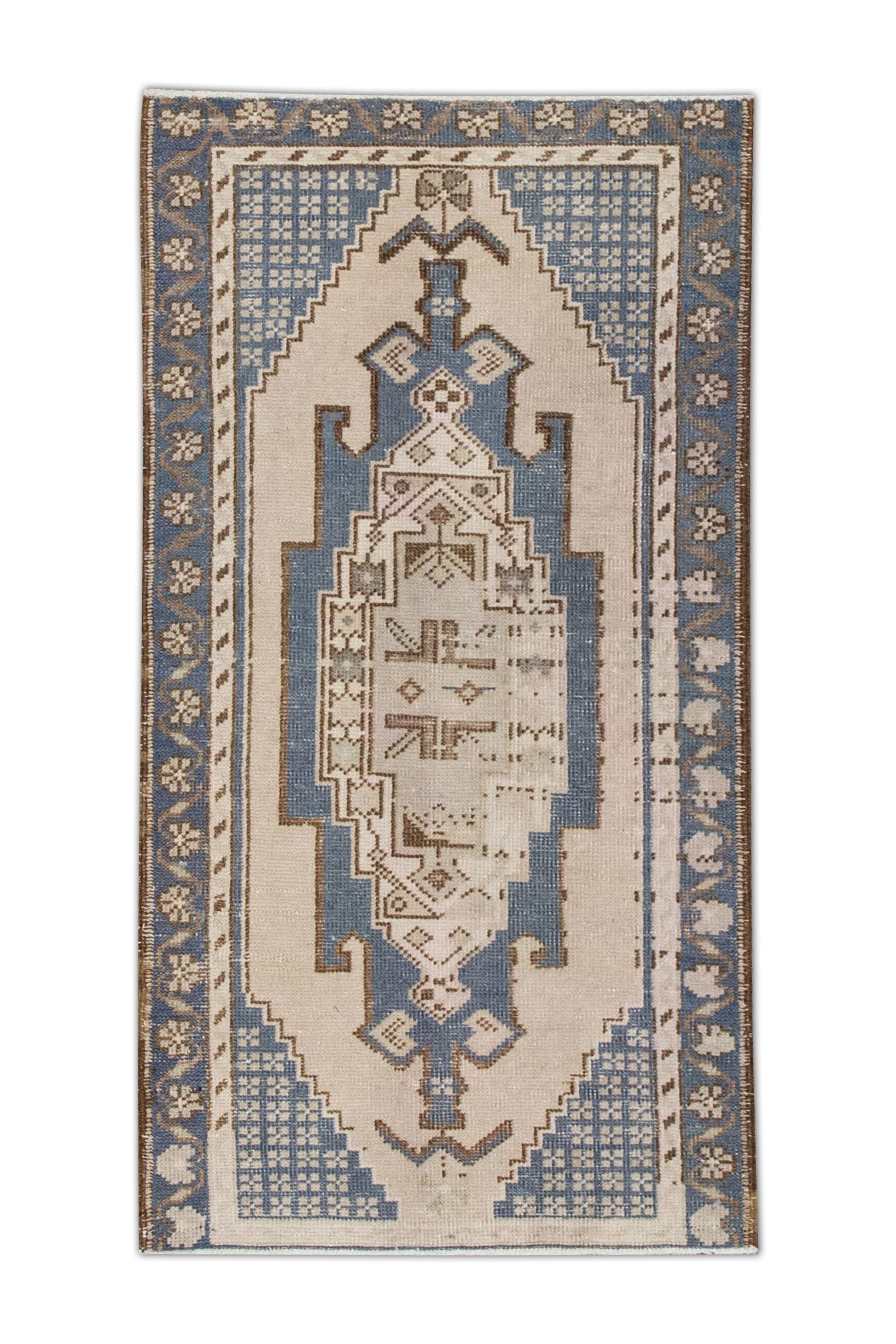 Oriental Hand Knotted Vintage Turkish Mini Rug 1'9" x 3'2" #33