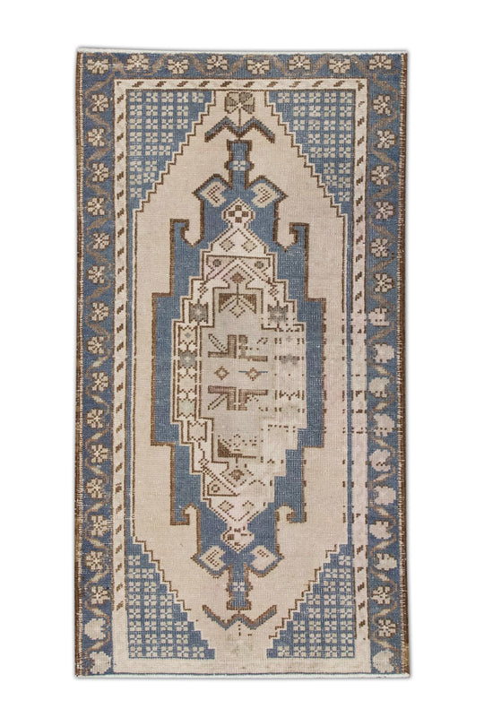 Oriental Hand Knotted Vintage Turkish Mini Rug 1'9" x 3'2" #33