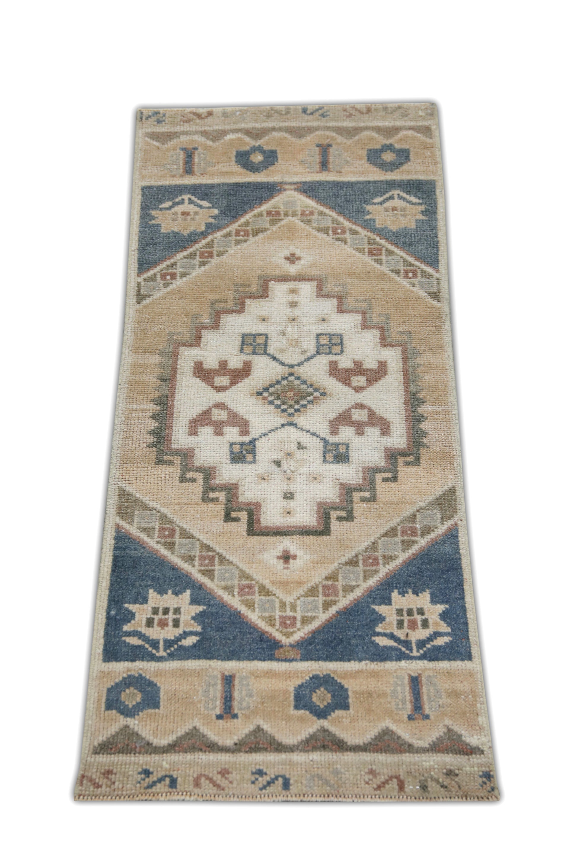Oriental Hand Knotted Vintage Turkish Mini Rug 1'5" x 3'3" #24