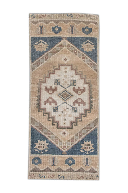 Oriental Hand Knotted Vintage Turkish Mini Rug 1'5" x 3'3" #24