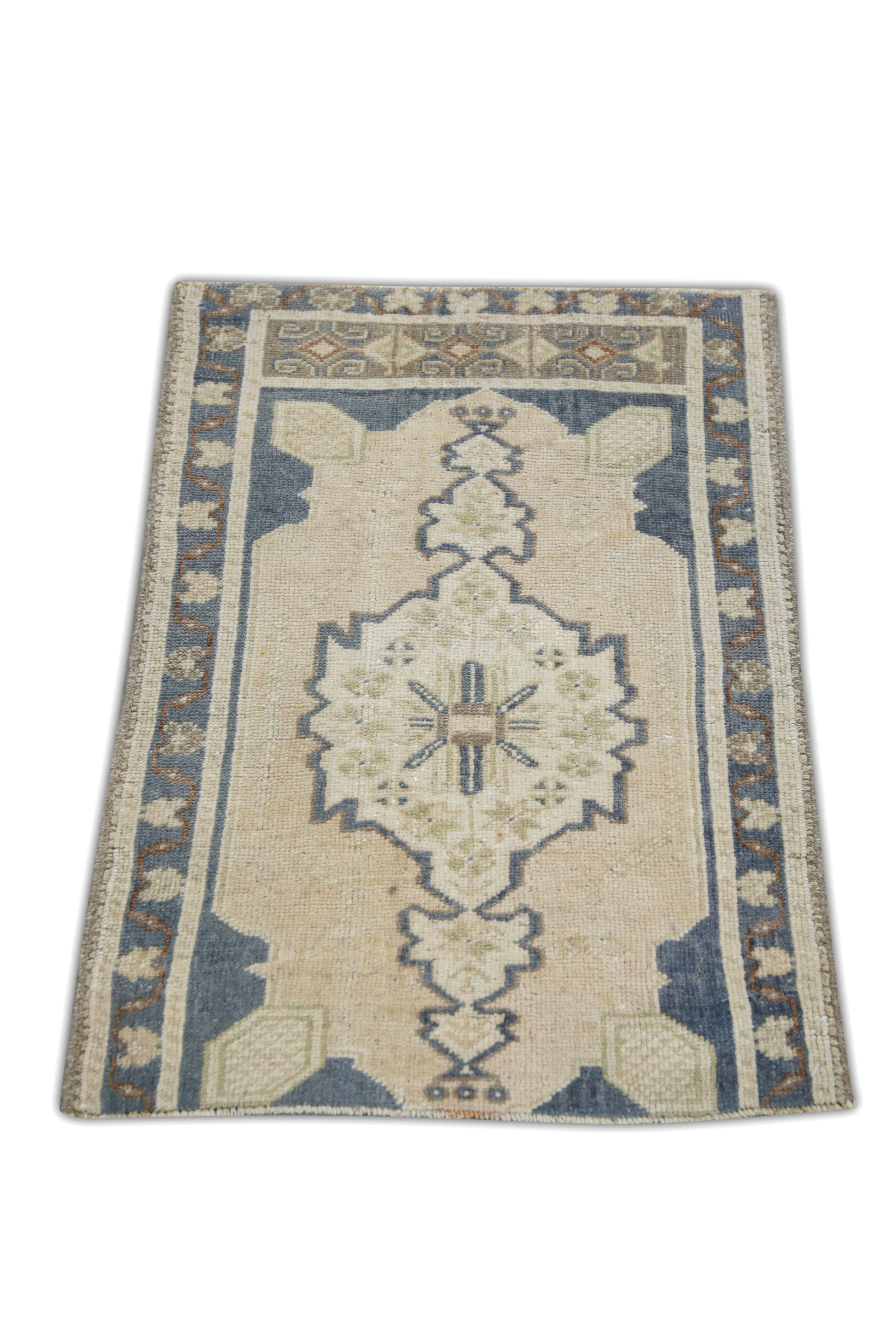 Oriental Hand Knotted Vintage Turkish Mini Rug 1'10" x 2'7" #21