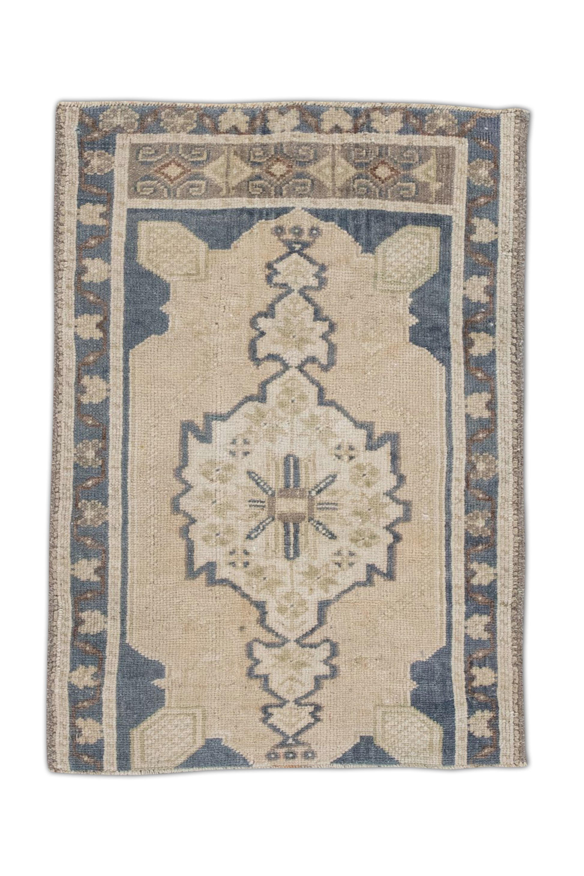 Oriental Hand Knotted Vintage Turkish Mini Rug 1'10" x 2'7" #21