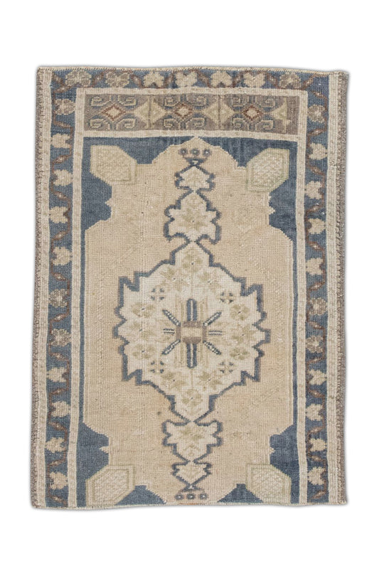 Oriental Hand Knotted Vintage Turkish Mini Rug 1'10" x 2'7" #21