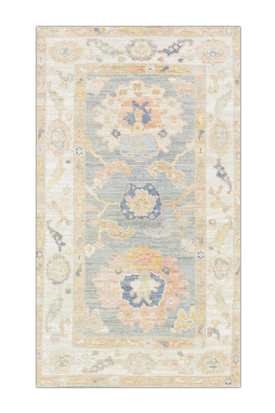 #2862 Turkish Oushak 2'10" x 4'3"