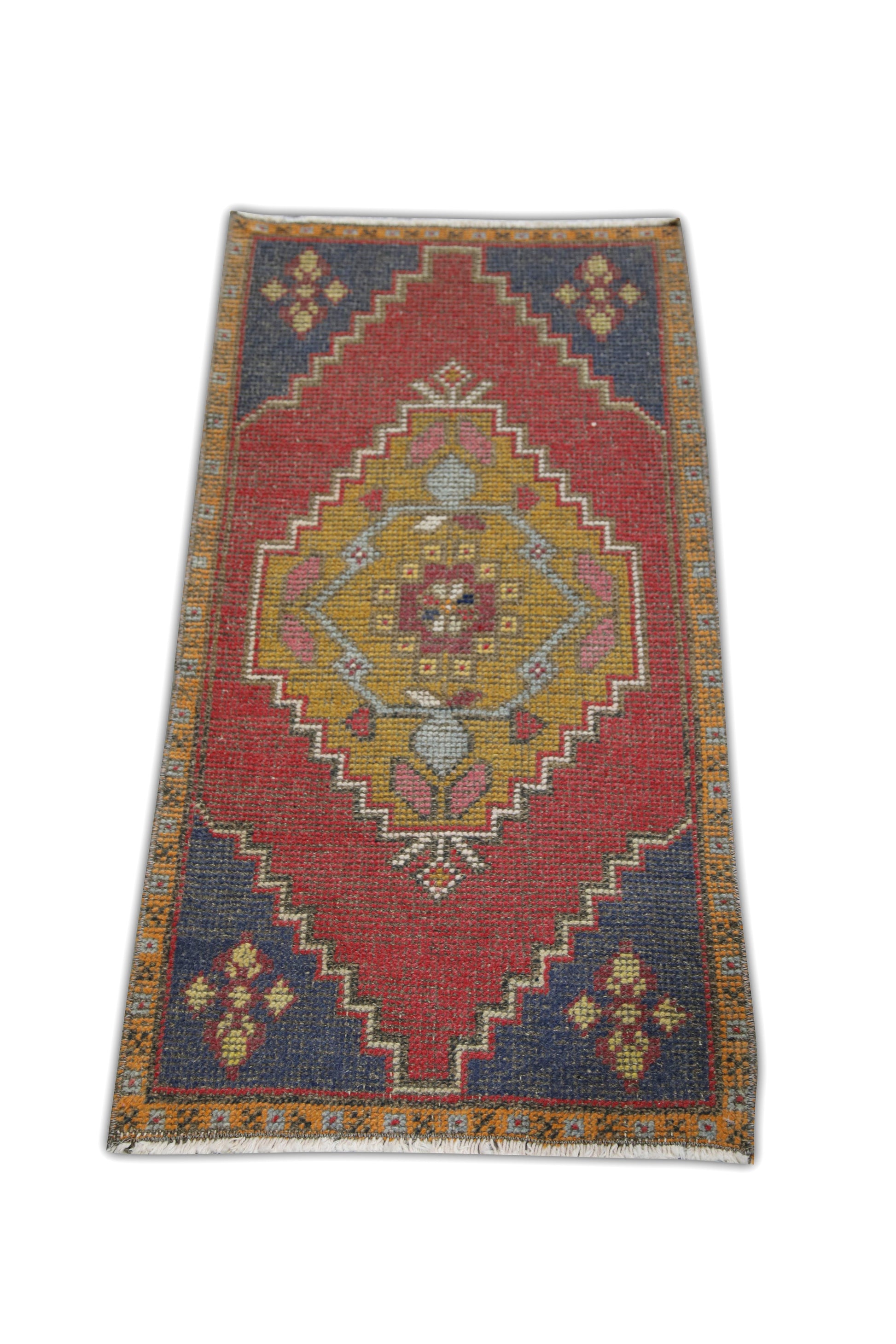 Oriental Hand Knotted Vintage Turkish Mini Rug 1'9" x 3'5" #146