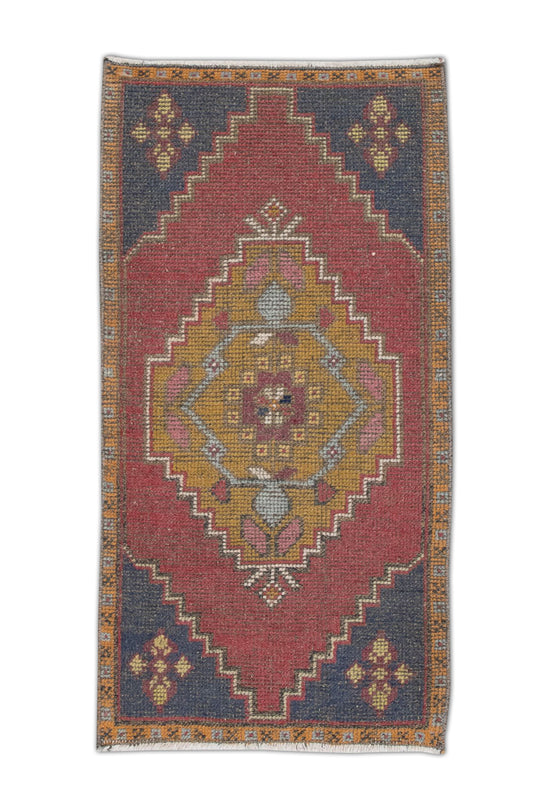 Oriental Hand Knotted Vintage Turkish Mini Rug 1'9" x 3'5" #146