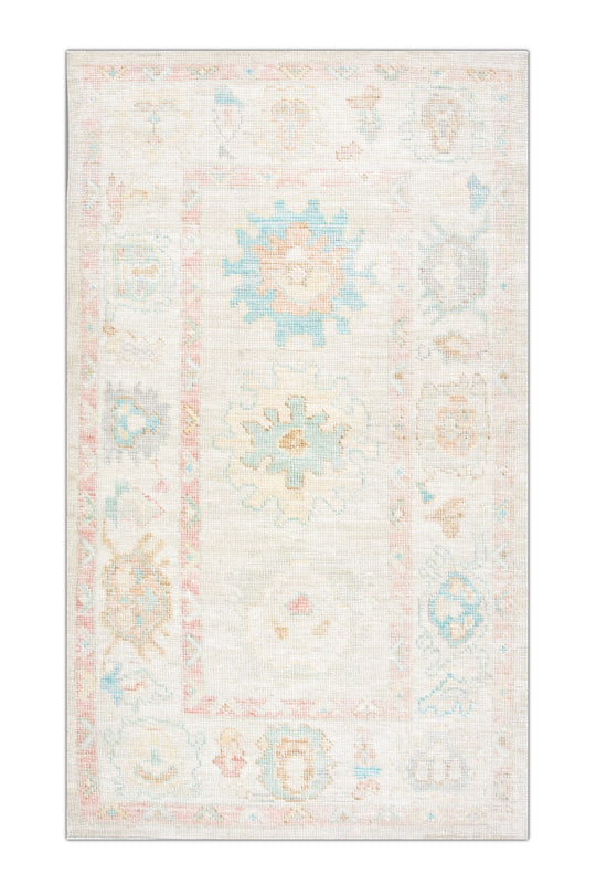 #2576 Turkish Oushak 3'1" x 5'2"