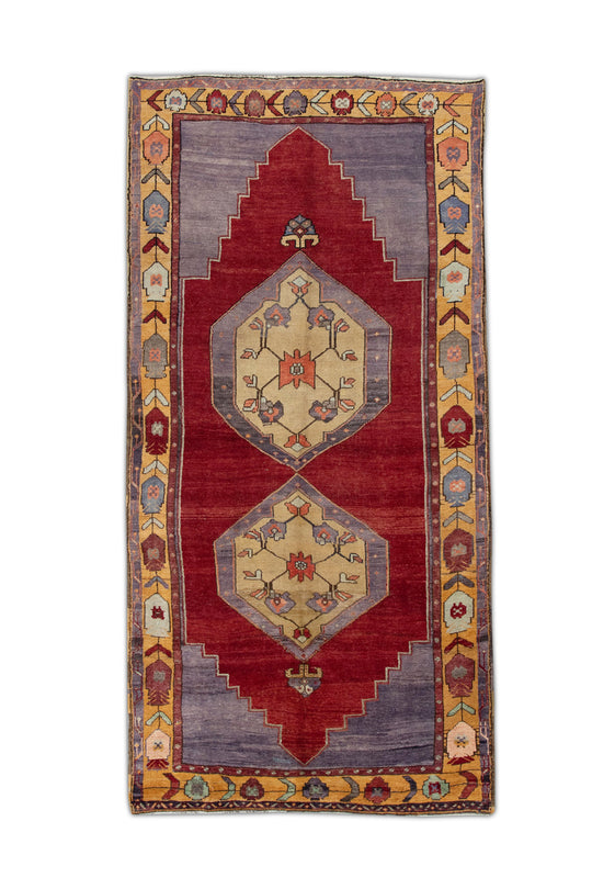 #01 Turkish Vintage Anatolian Rug  4'11" x 9'2"