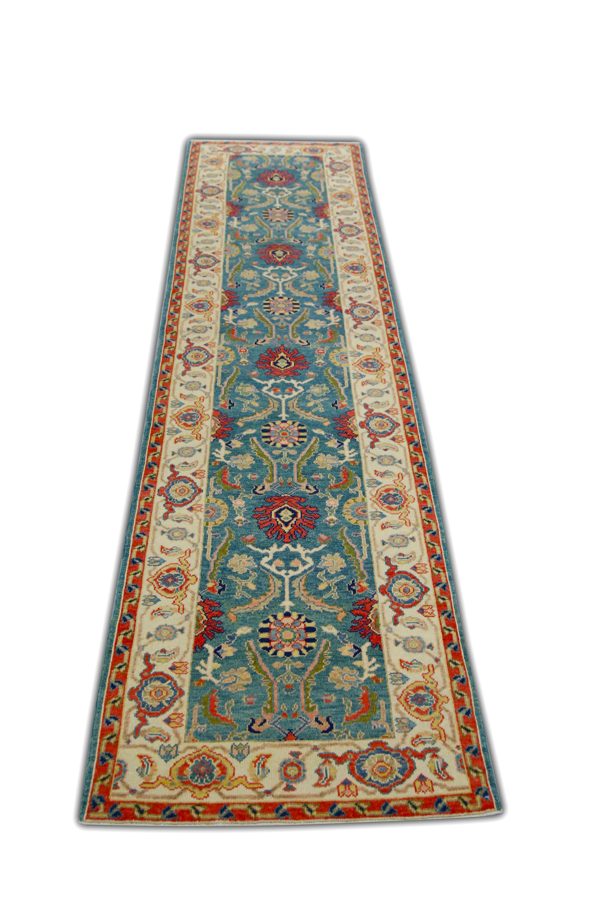 Turkish Antique Look Oushak Rug 2'10" x 12'7"  #5898