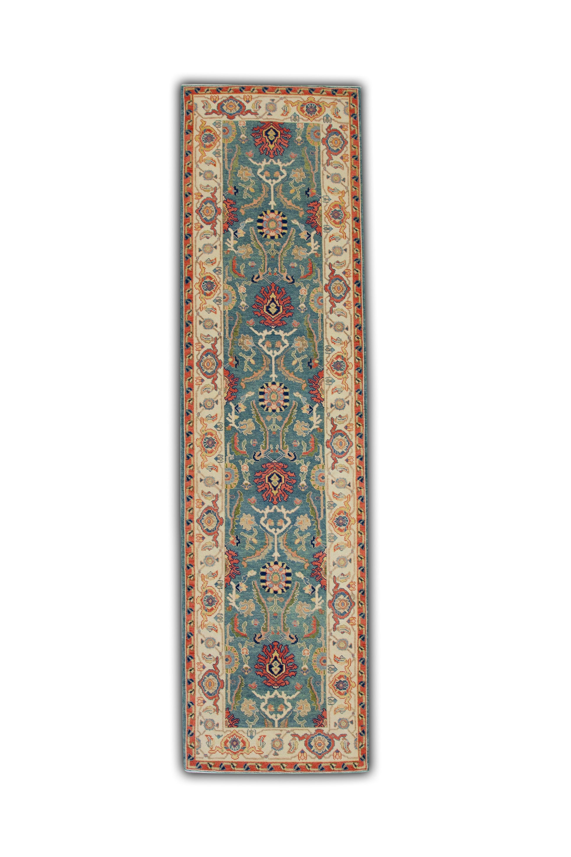 Turkish Antique Look Oushak Rug 2'10" x 12'7"  #5898