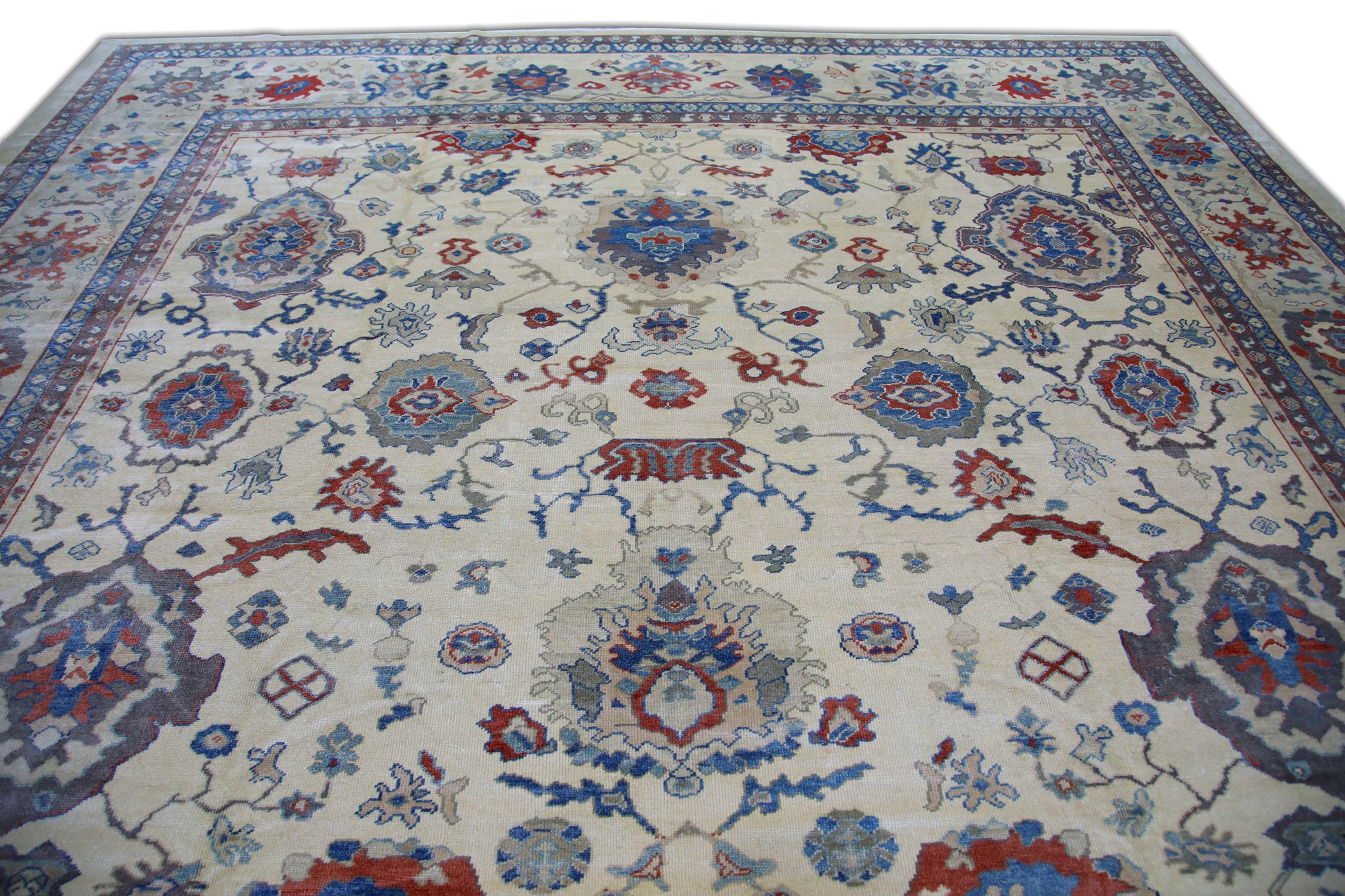 Turkish Antique Look Oushak Rug 11'8" x 15'9"  #5424
