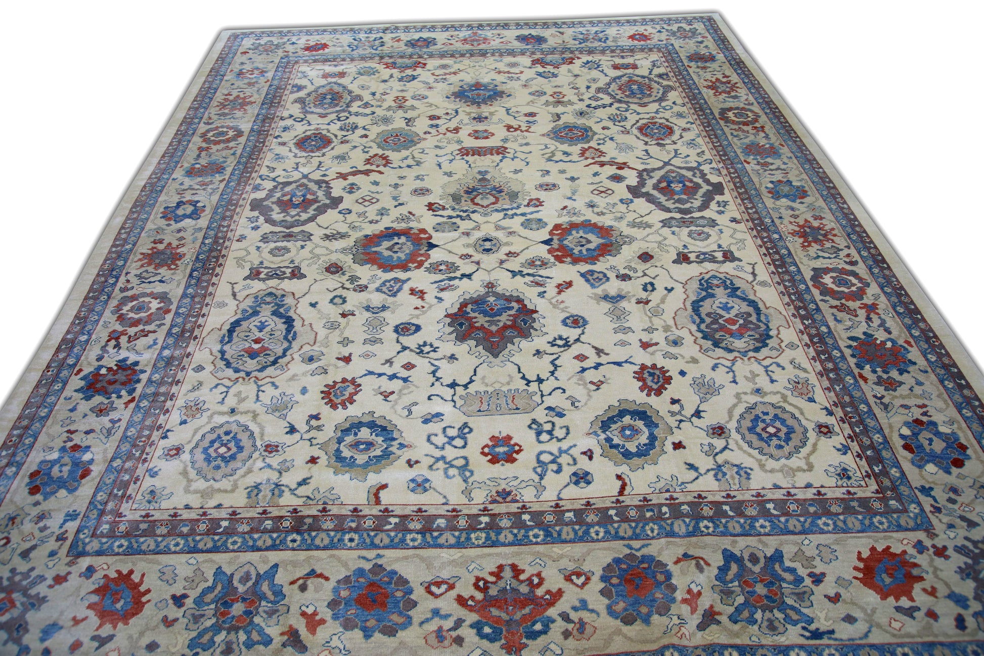 Turkish Antique Look Oushak Rug 11'8" x 15'9"  #5424