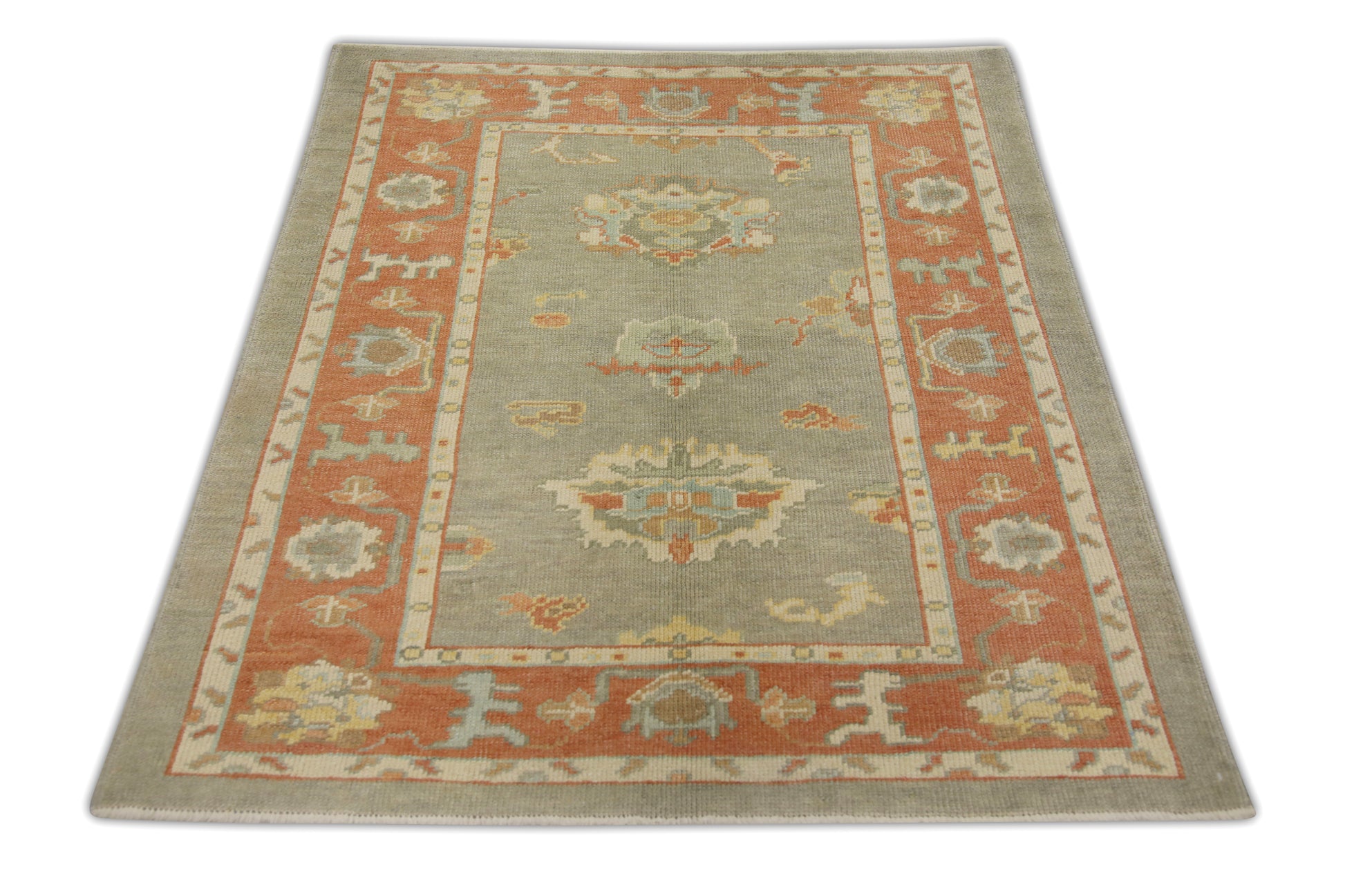 Turkish Oushak Rug 4'2" x 5' #2011