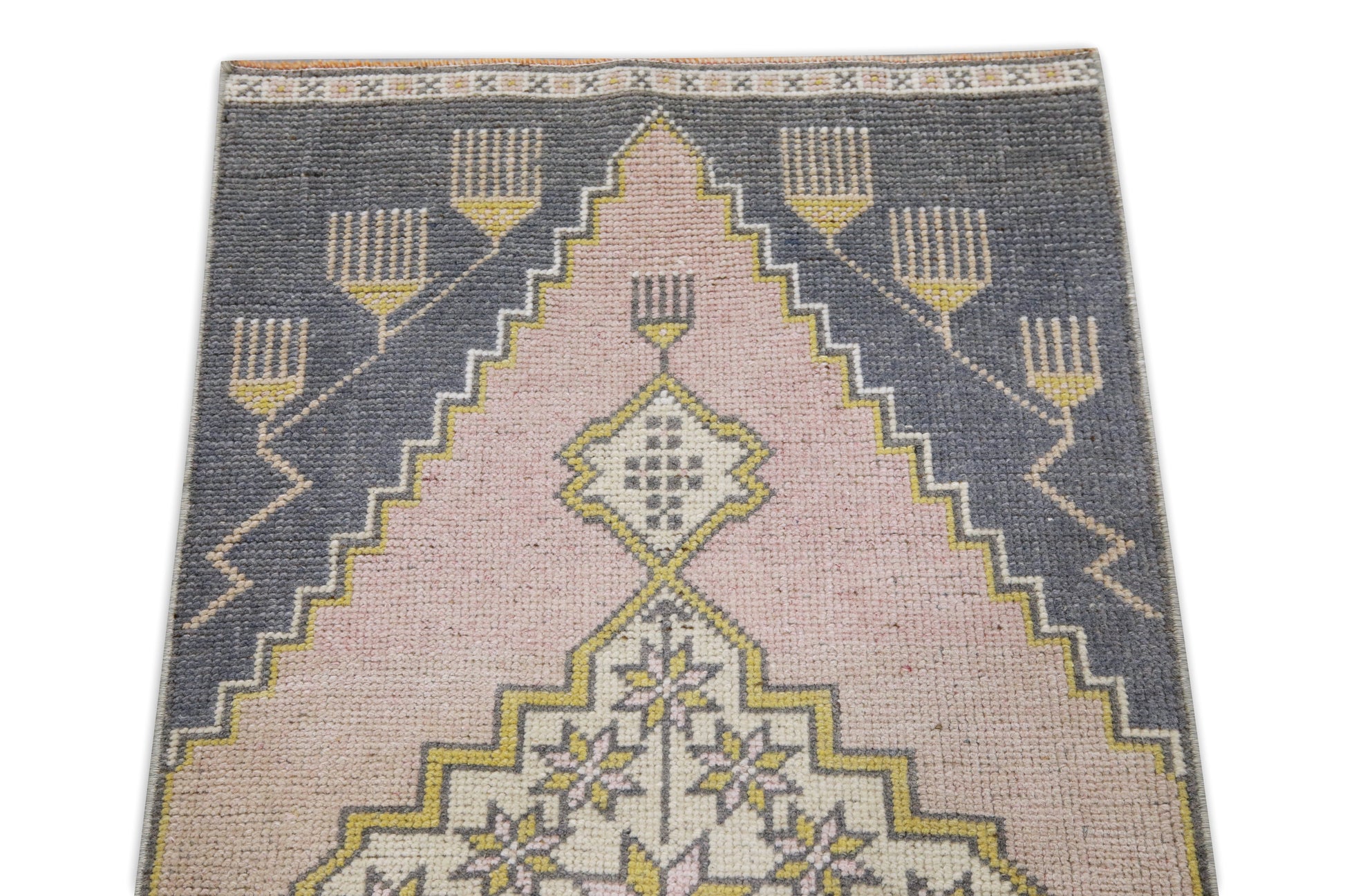 Oriental Hand Knotted Vintage Turkish Mini Rug 1'10" x3'6" #8776