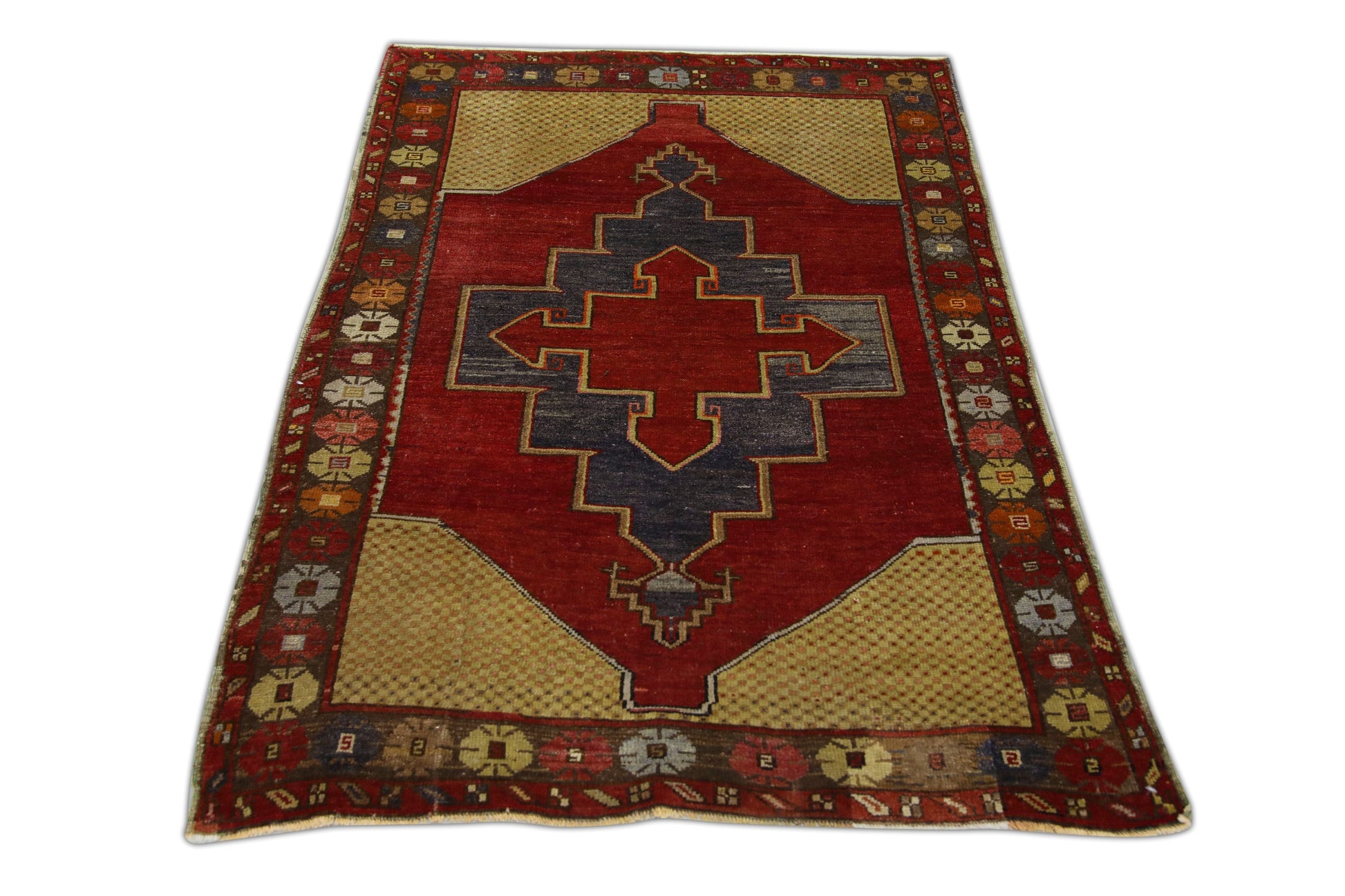 Turkish Vintage Anatolian Rug 3'8" x 5'1" #1044