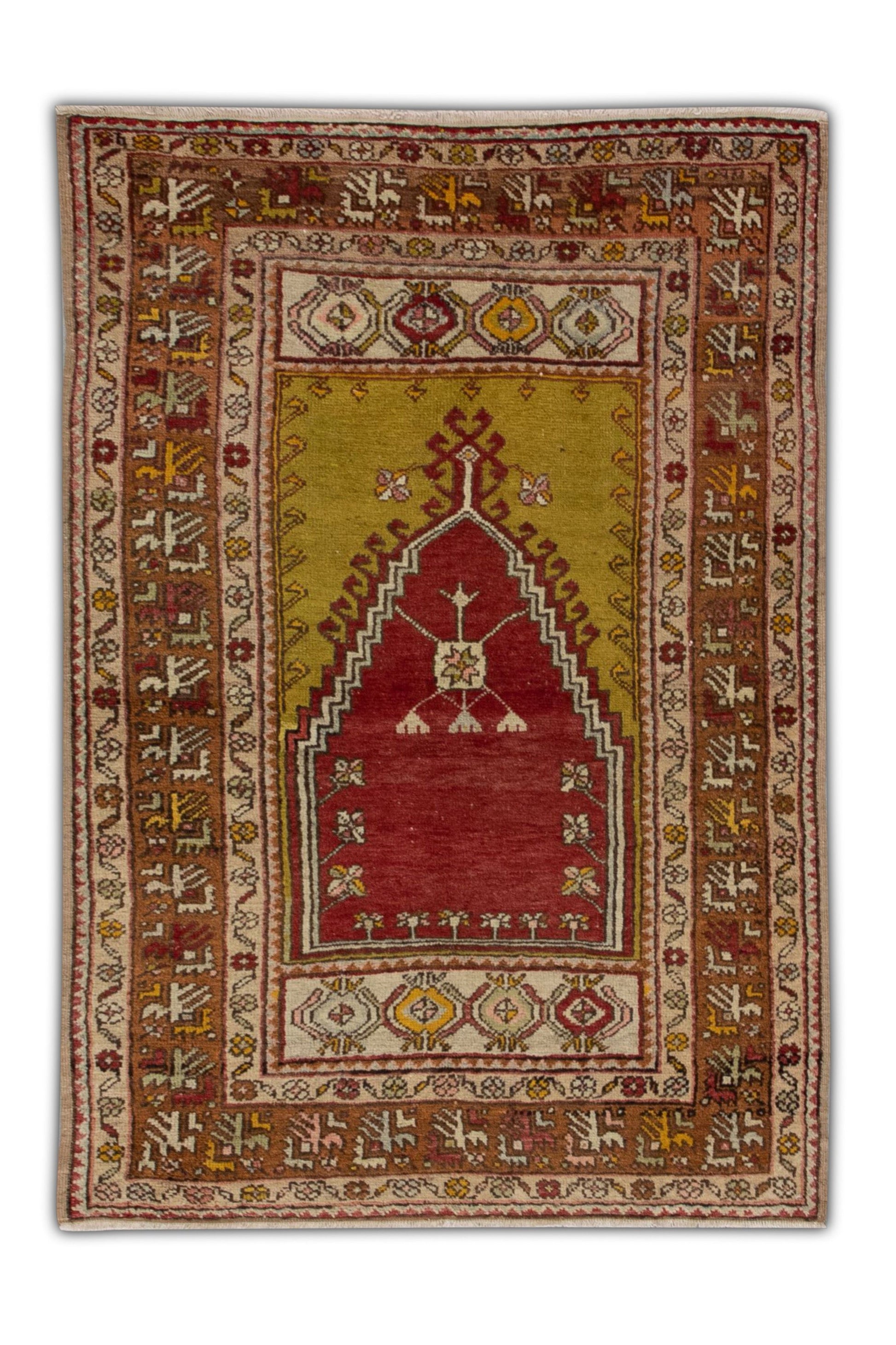 Turkish Vintage Anatolian Rug 3'6"x 5'2" #1037
