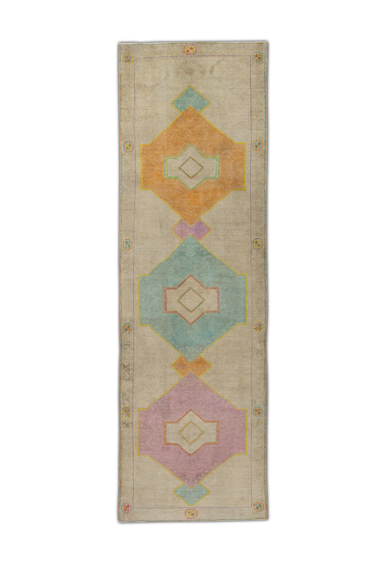 #316 Turkish Vintage Anatolian Rug  3'4" x 10'8"