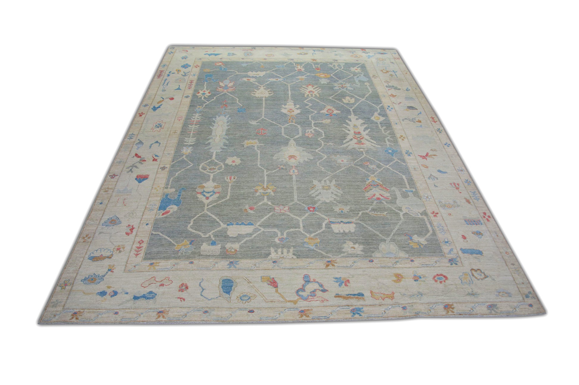 Turkish Antique Look Oushak Rug 9'4" x 12'7"  #5225