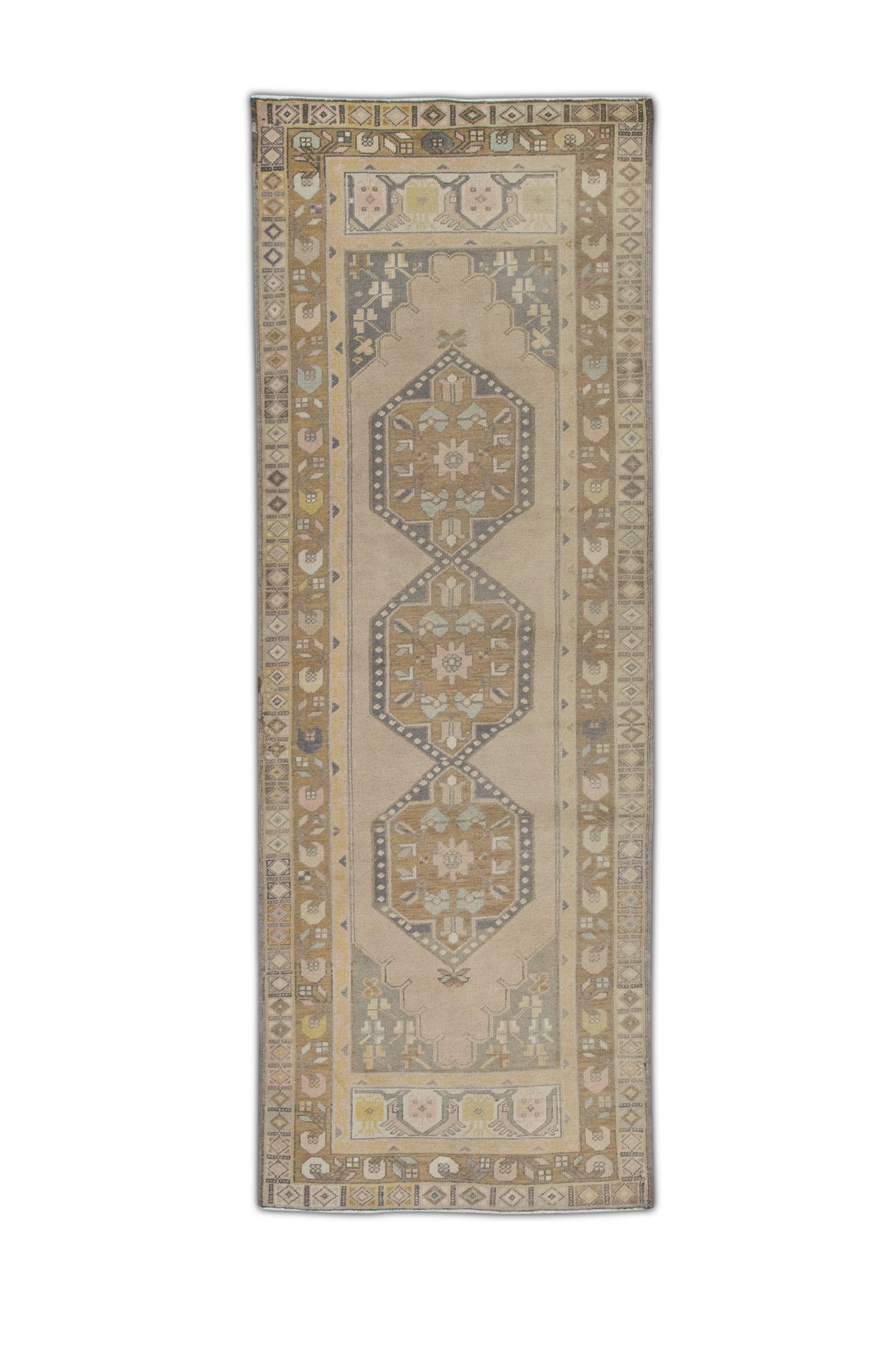Turkish Vintage Anatolian Rug  3'4" x 9'4" #110