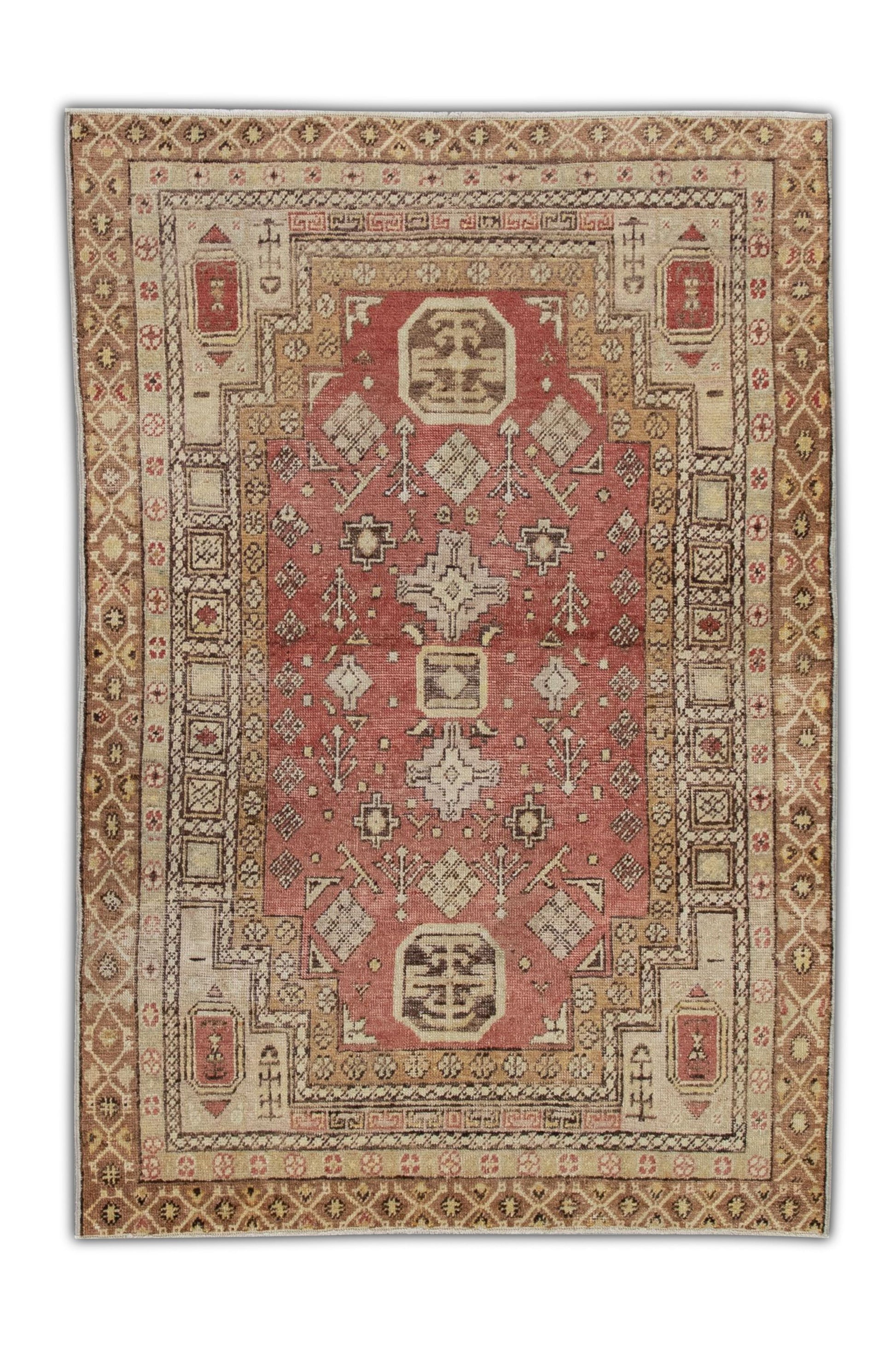 Turkish Vintage Anatolian Rug 3'10" x 5'8" #1021