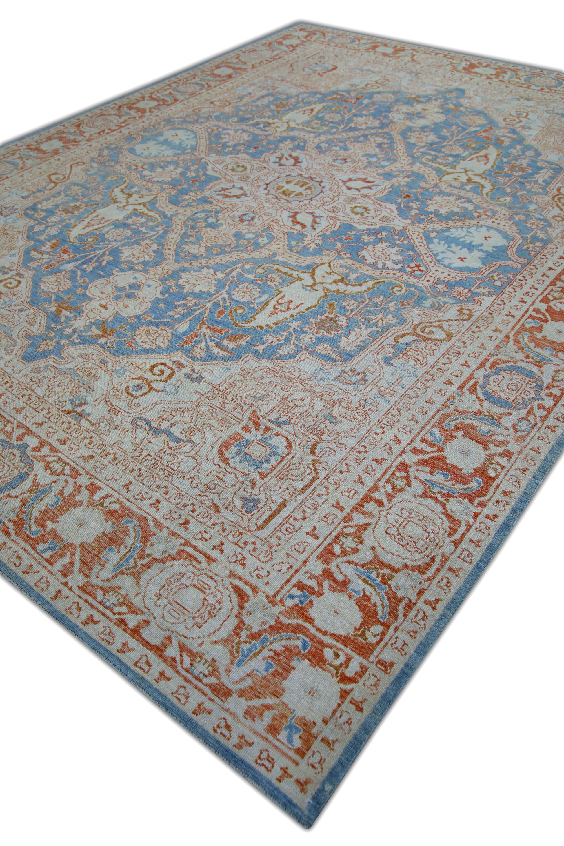 Turkish Antique Look Oushak Rug 9'4" x 12'1"  #5922