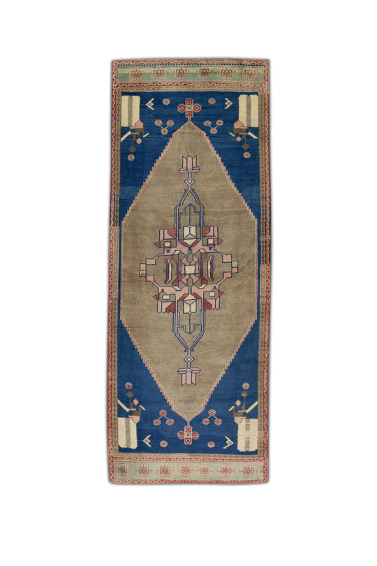 #136 Turkish Vintage Anatolian Rug  3'7" x 9'3"