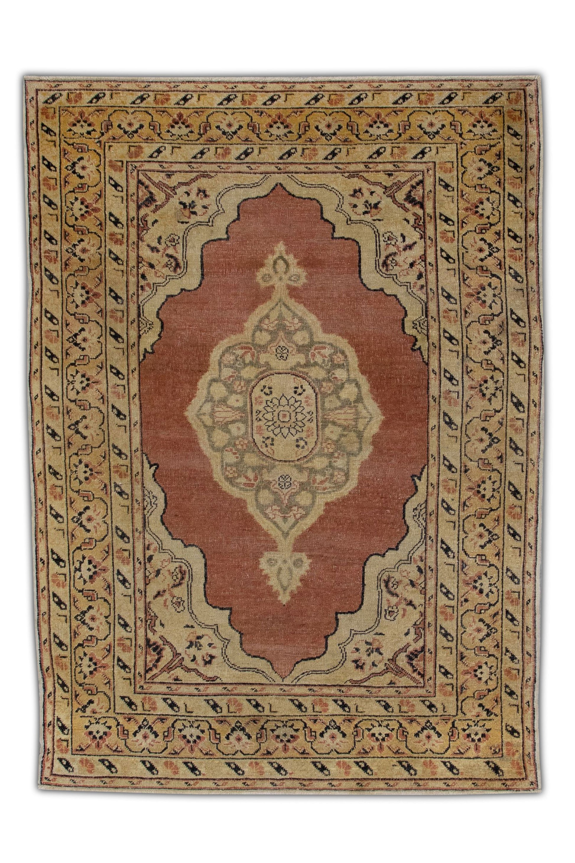 1011 Turkish Vintage Oushak 4'4" x 6'