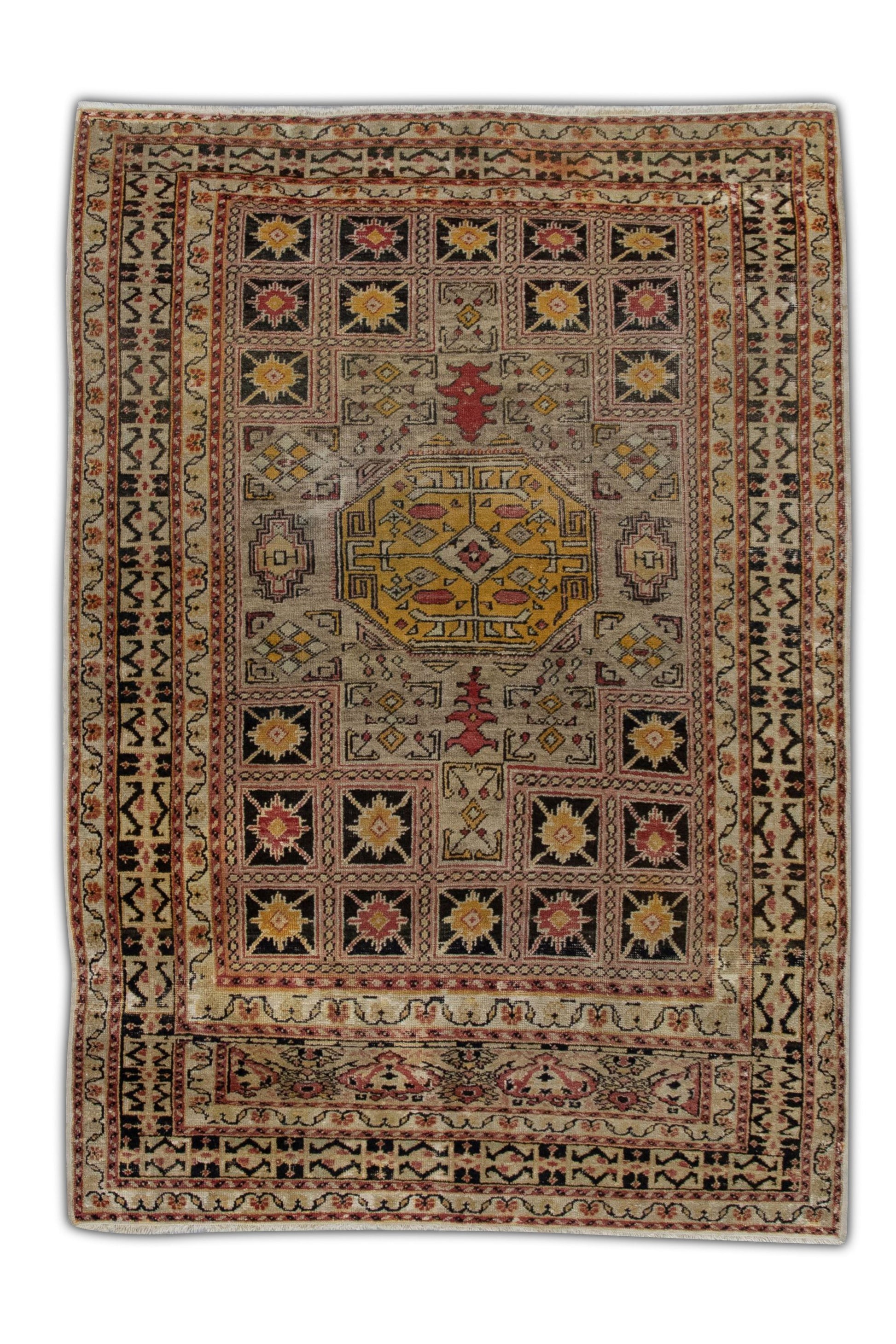 Turkish Vintage Anatolian Rug 4'6" x 6'4" #1008