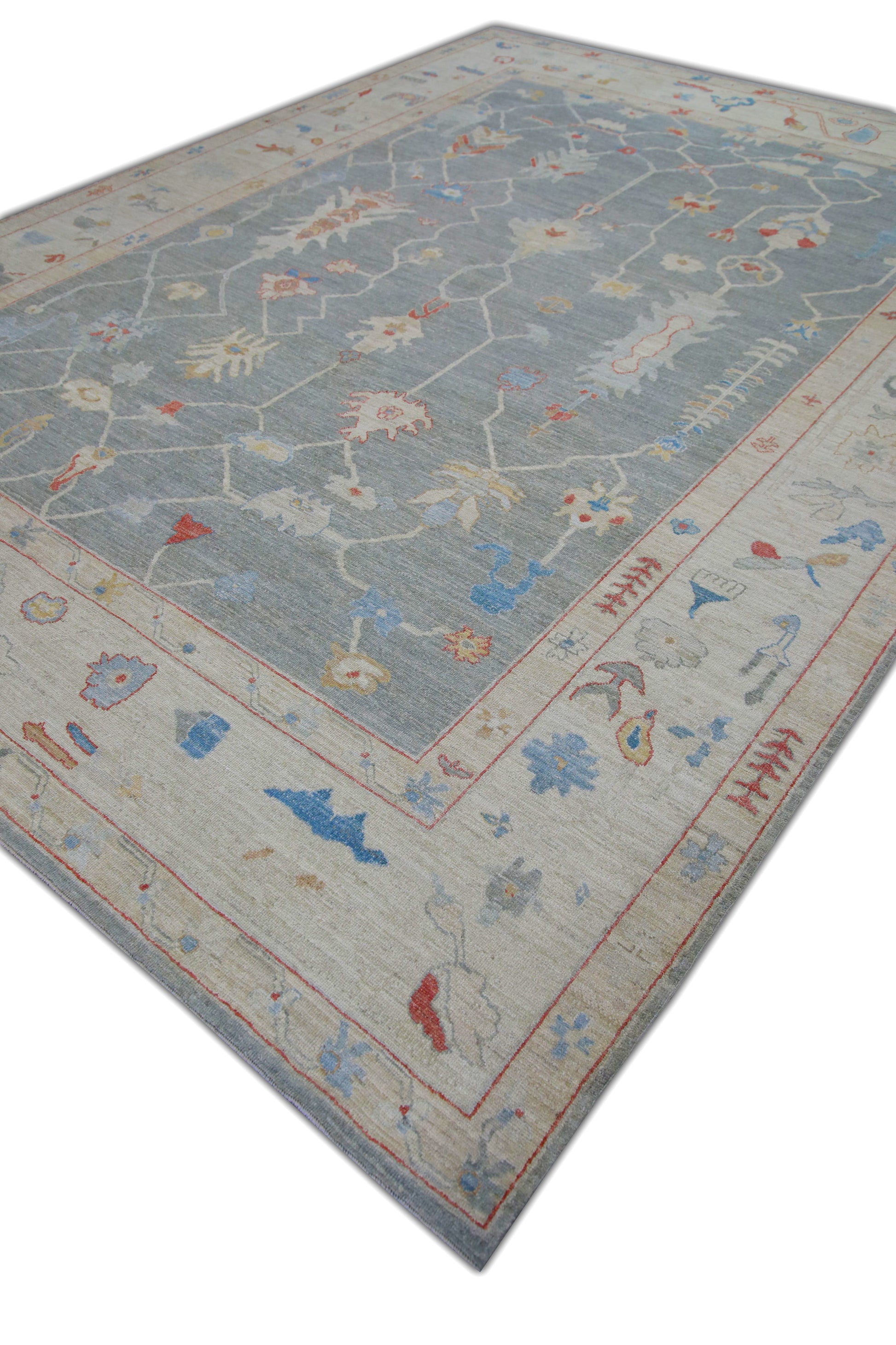 Turkish Antique Look Oushak Rug 9'3" x 12'4"  #5224