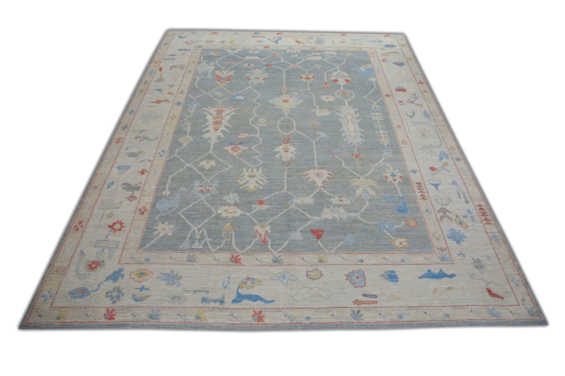 Turkish Antique Look Oushak Rug 9'3" x 12'4"  #5224