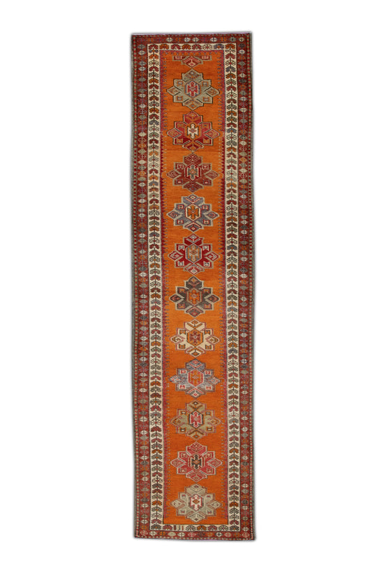 #251 Turkish Vintage Anatolian Rug  3' x 13'