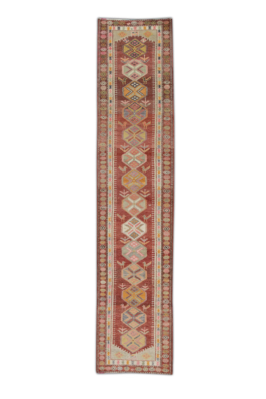 #111 Turkish Vintage Anatolian Rug  2'9" x 12'9"