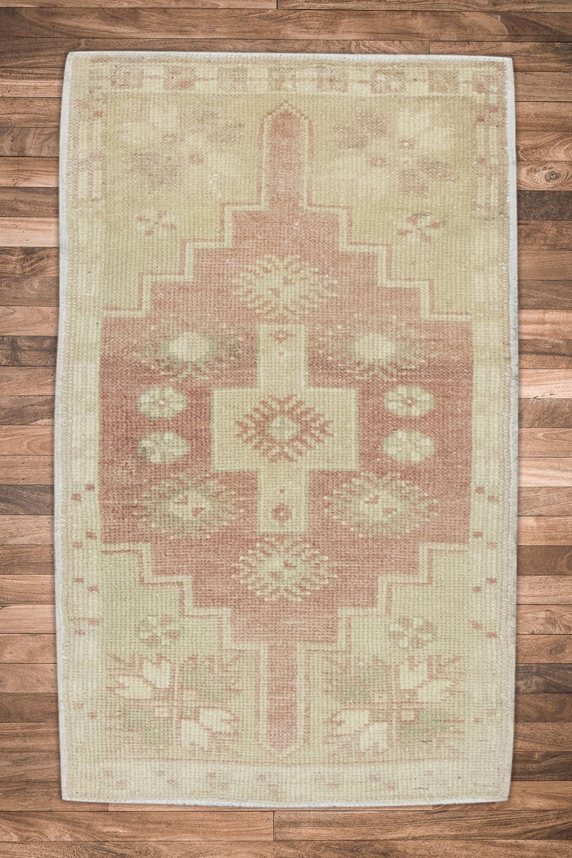 Oriental Hand Knotted Vintage Turkish Mini Rug 1'6" x 2'11" #8707