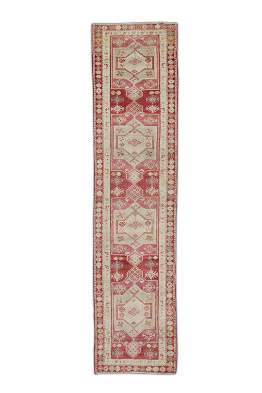 #232 Turkish Vintage Anatolian Rug  3' x 12'7"