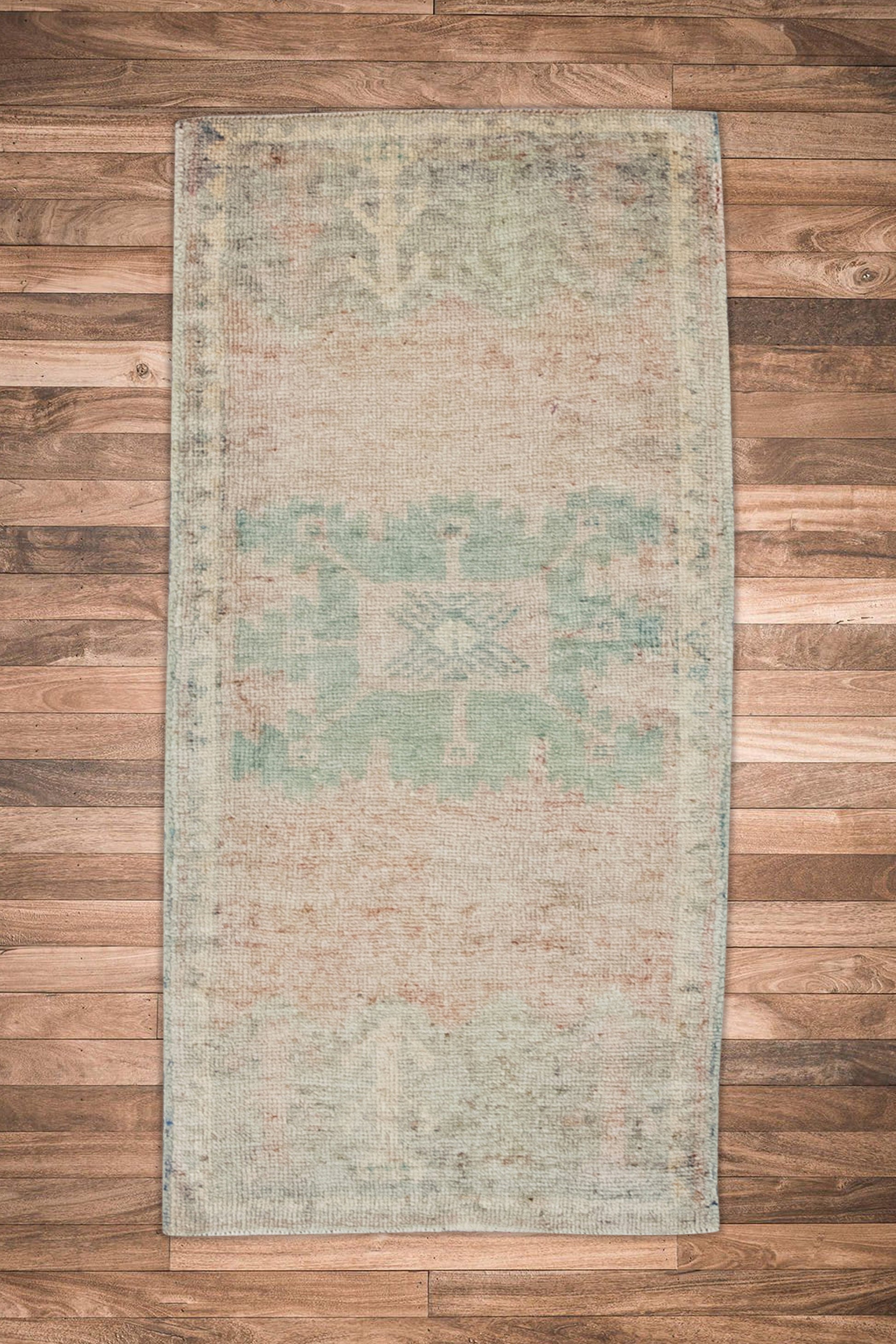 Oriental Hand Knotted Vintage Turkish Mini Rug 1'6" x 3'5" #8803