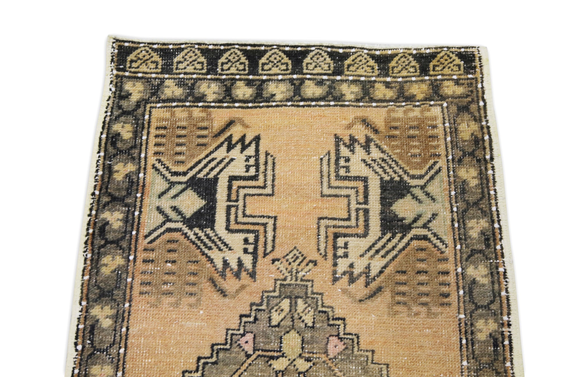 Oriental Hand Knotted Vintage Turkish Mini Rug 1'9" x 3'6" #8584