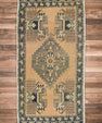 Oriental Hand Knotted Vintage Turkish Mini Rug 1'9" x 3'6" #8584