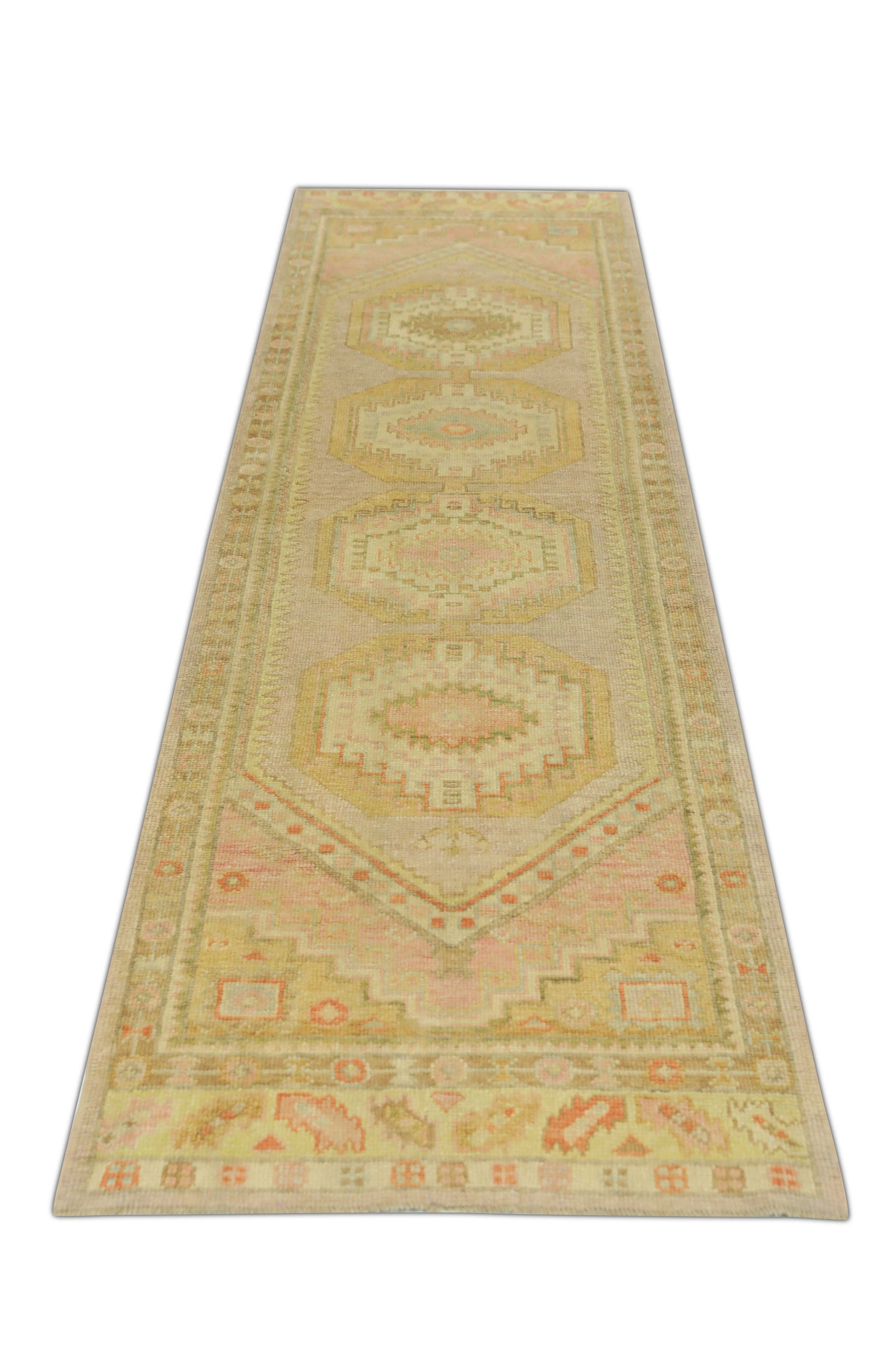 Turkish Oushak  Runner Rug 3'2" x 11'11" #896