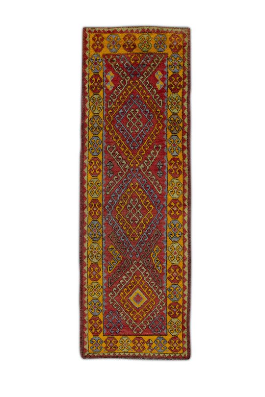 #208 Turkish Vintage Anatolian Rug  3'4" x 10'3"