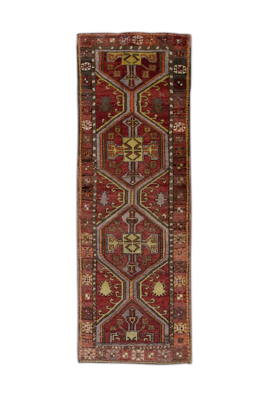 #210 Turkish Vintage Anatolian Rug  4' x 11'9"