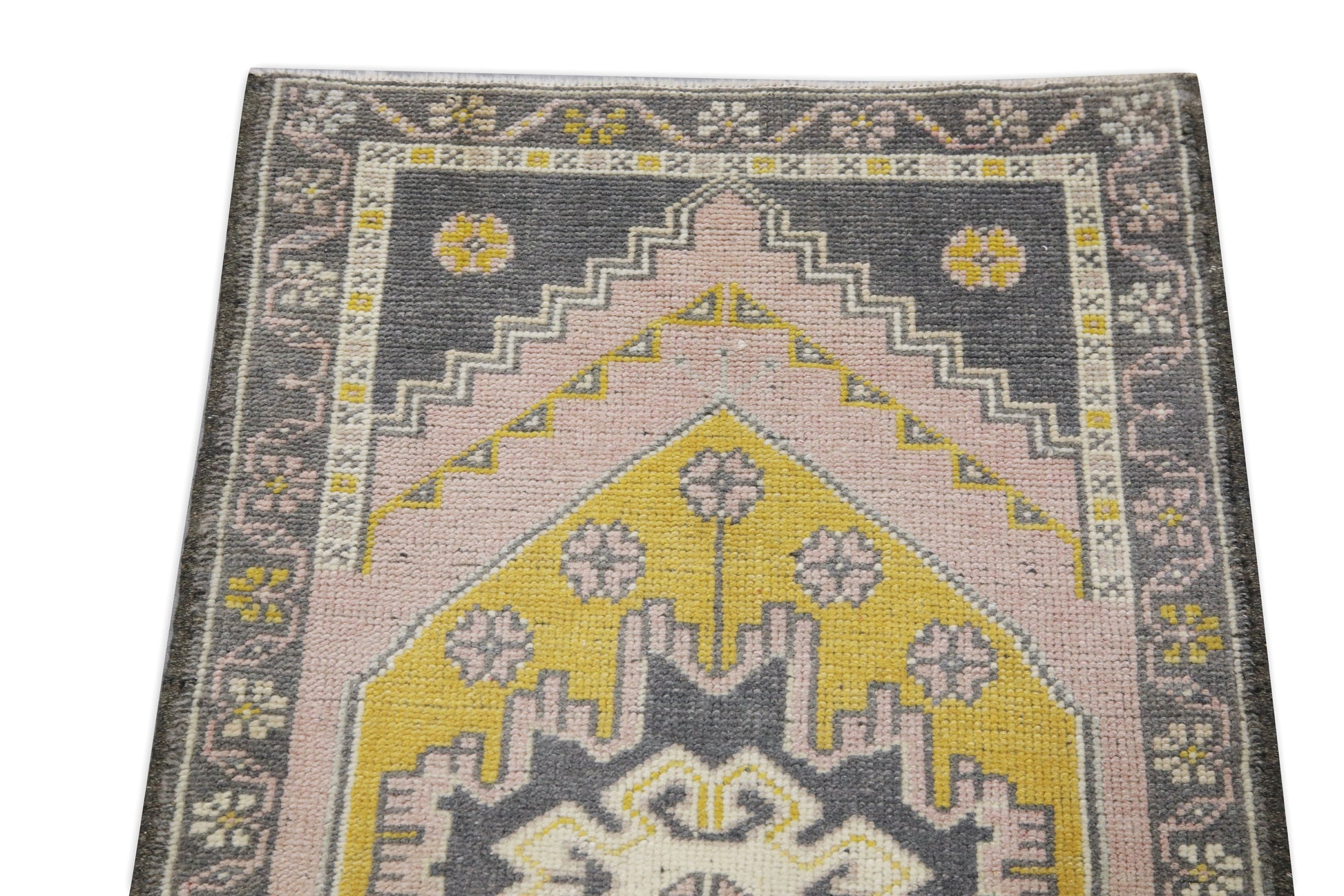 Oriental Hand Knotted Vintage Turkish Mini Rug 1'10" x 3'7" #8657