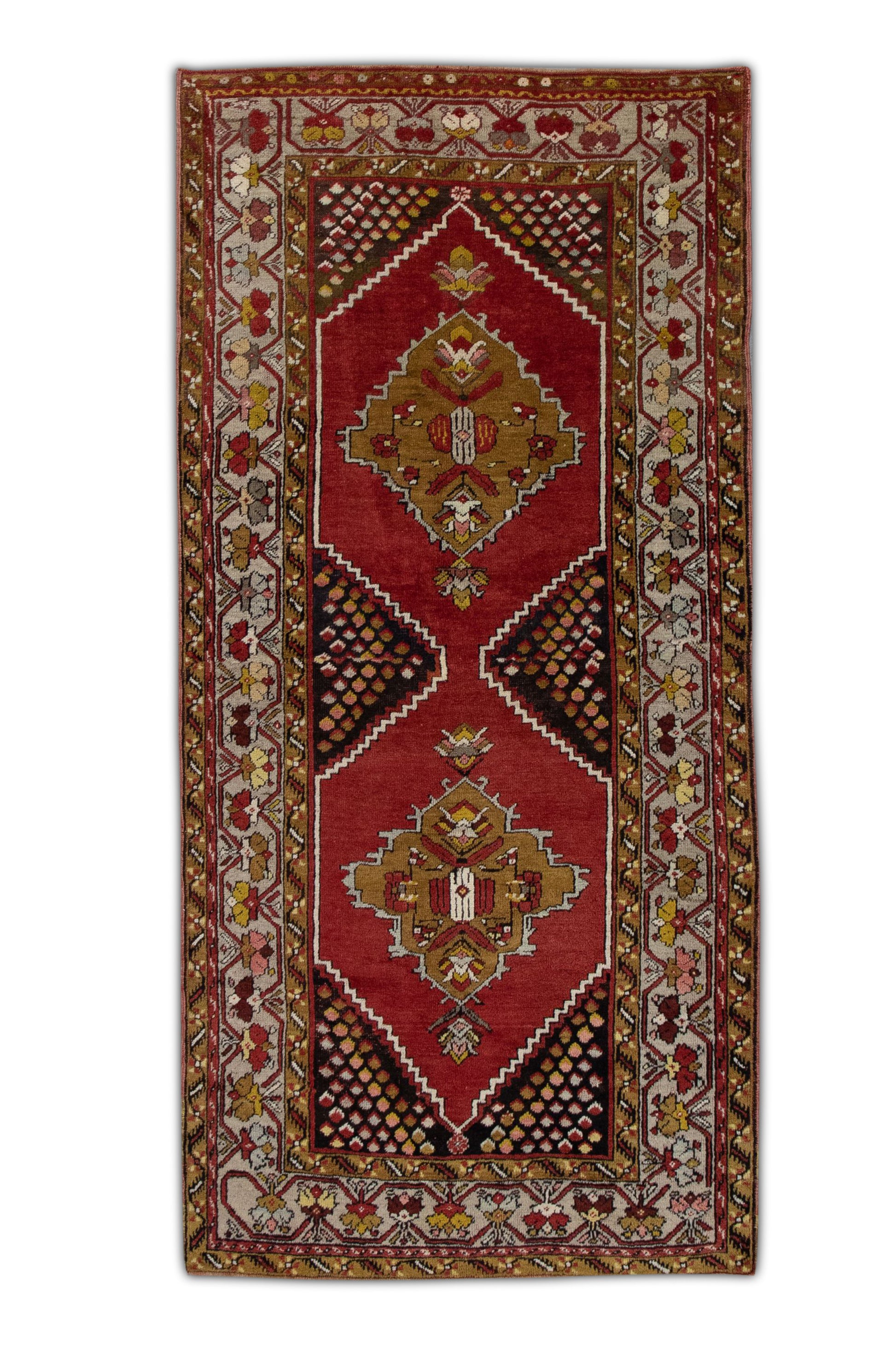 Turkish Vintage Anatolian Rug  3'7" x 7'7" #313