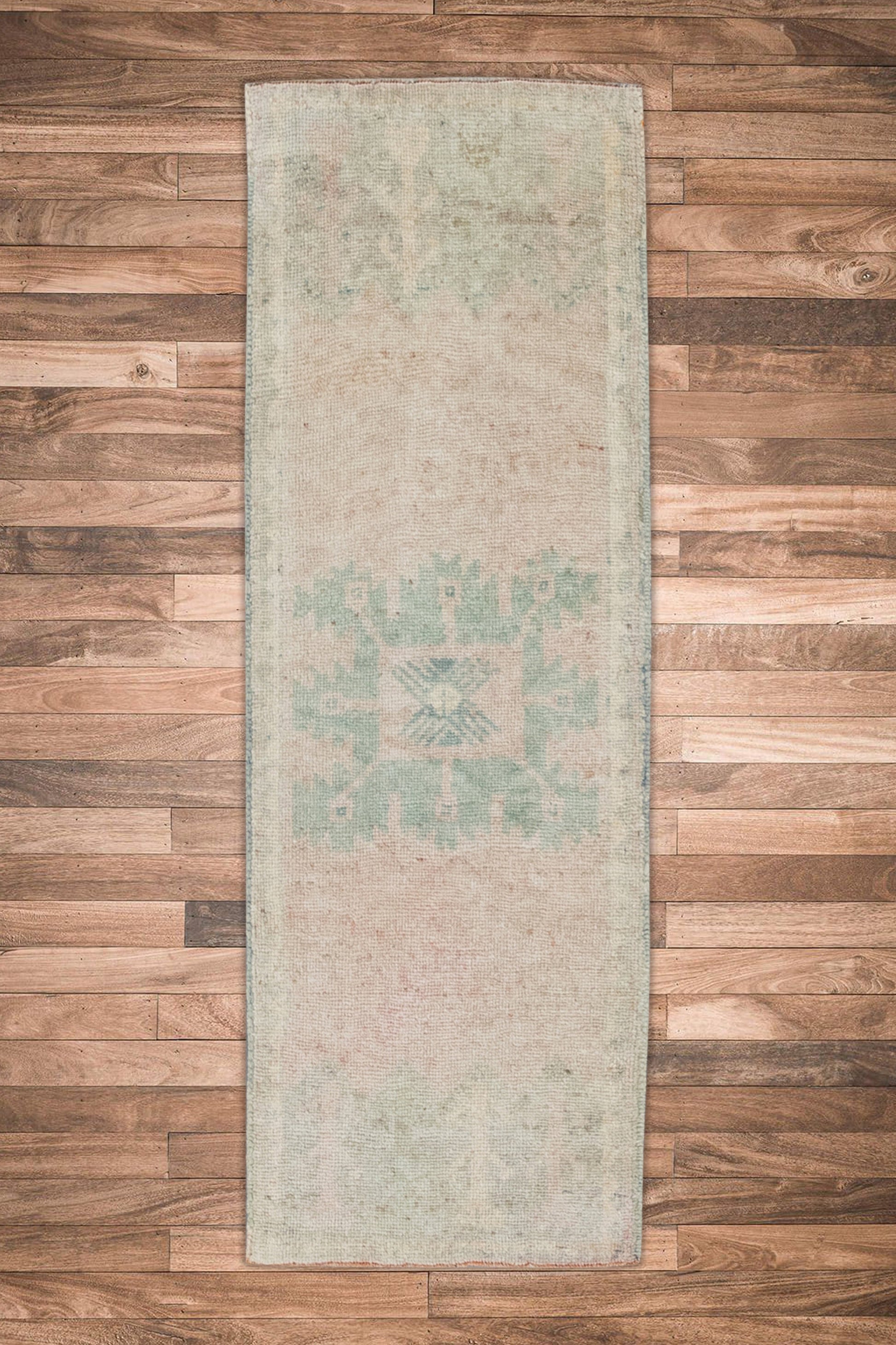 Oriental Hand Knotted Vintage Turkish Mini Rug 1'6" x 3'8" #8742