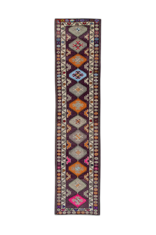 #443 Turkish Vintage Anatolian Rug  2'10" x 11'11"