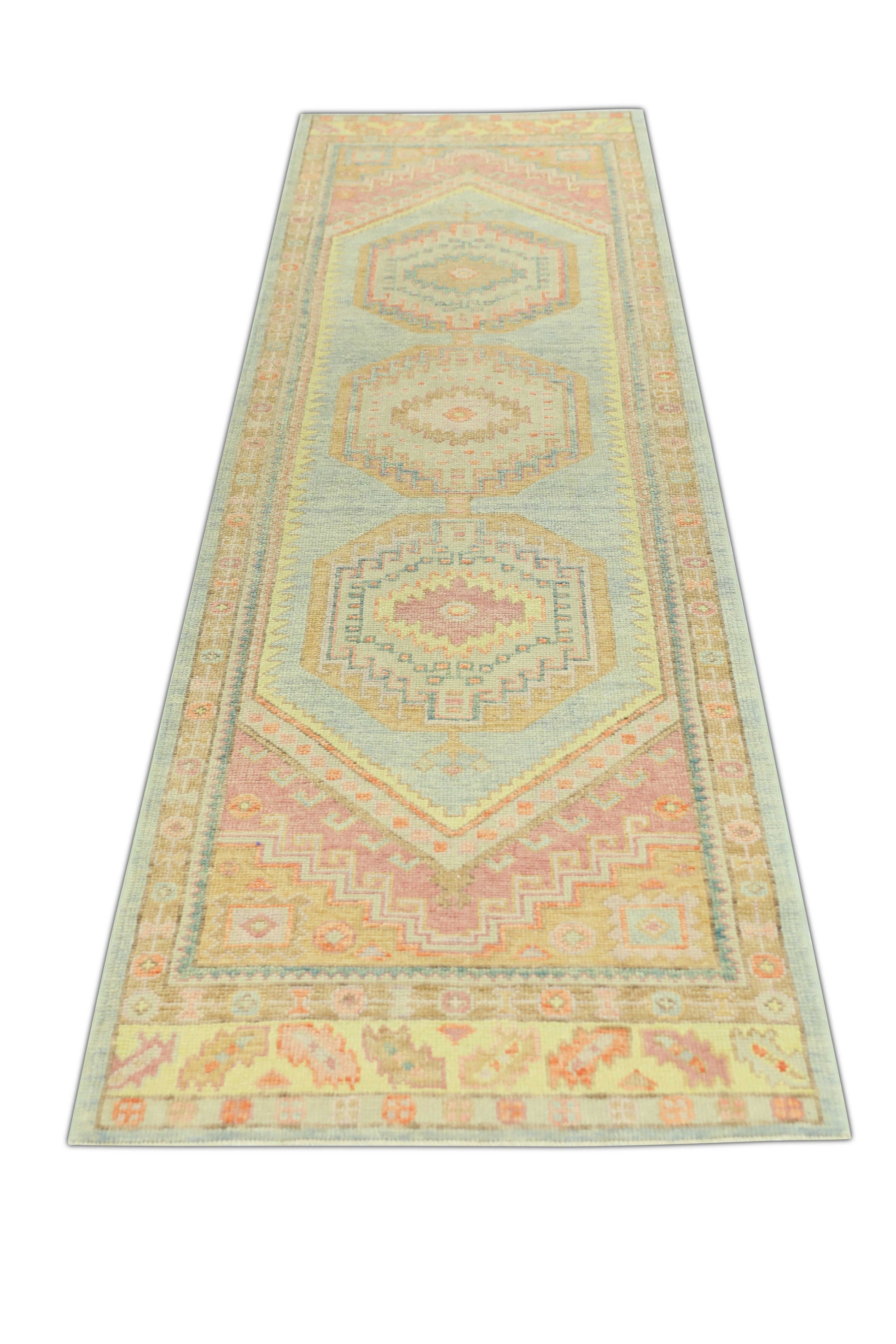 Turkish Oushak Rug 3'2" x 10'8" #1214