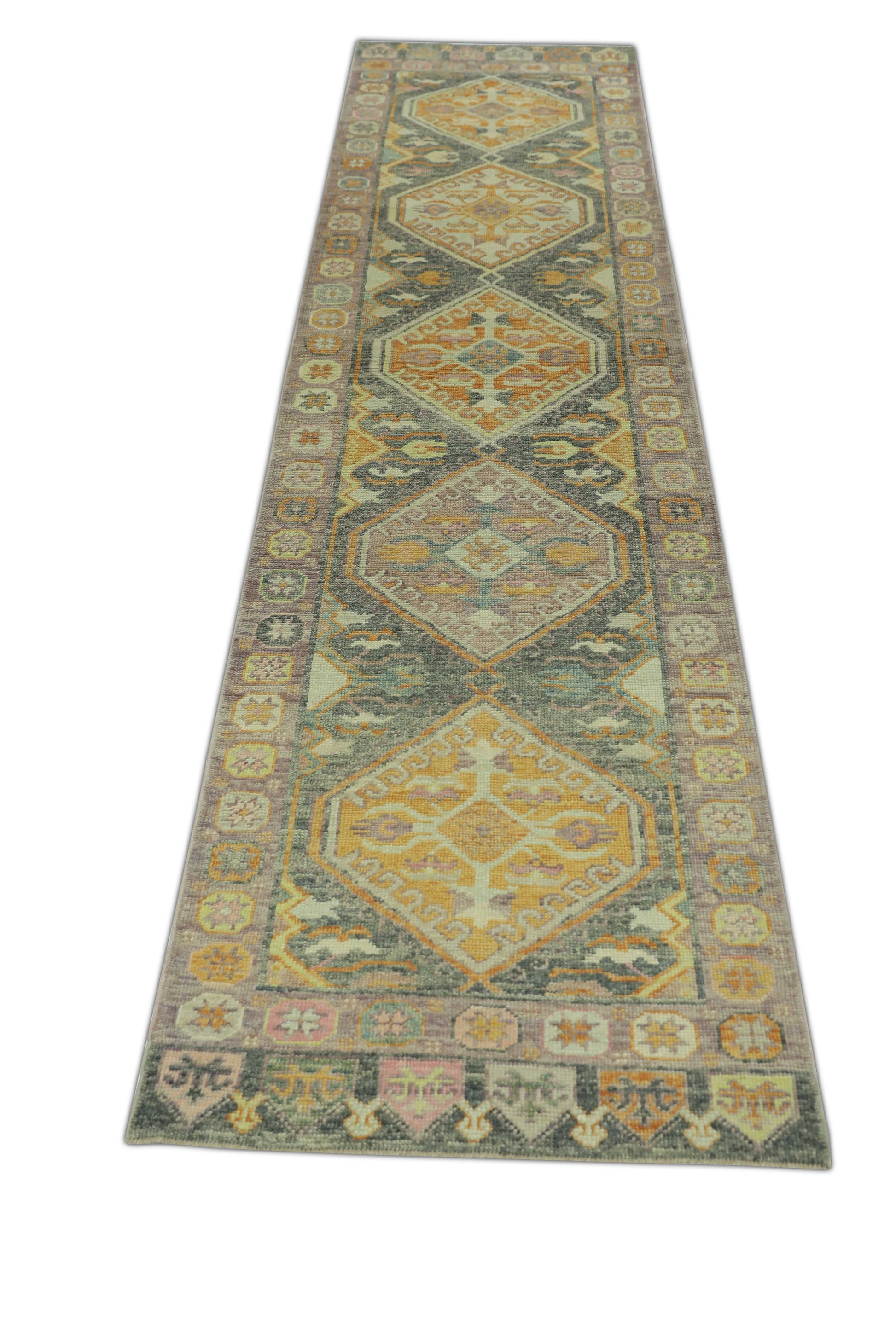Turkish Oushak Rug 3' x 12'5" #1263