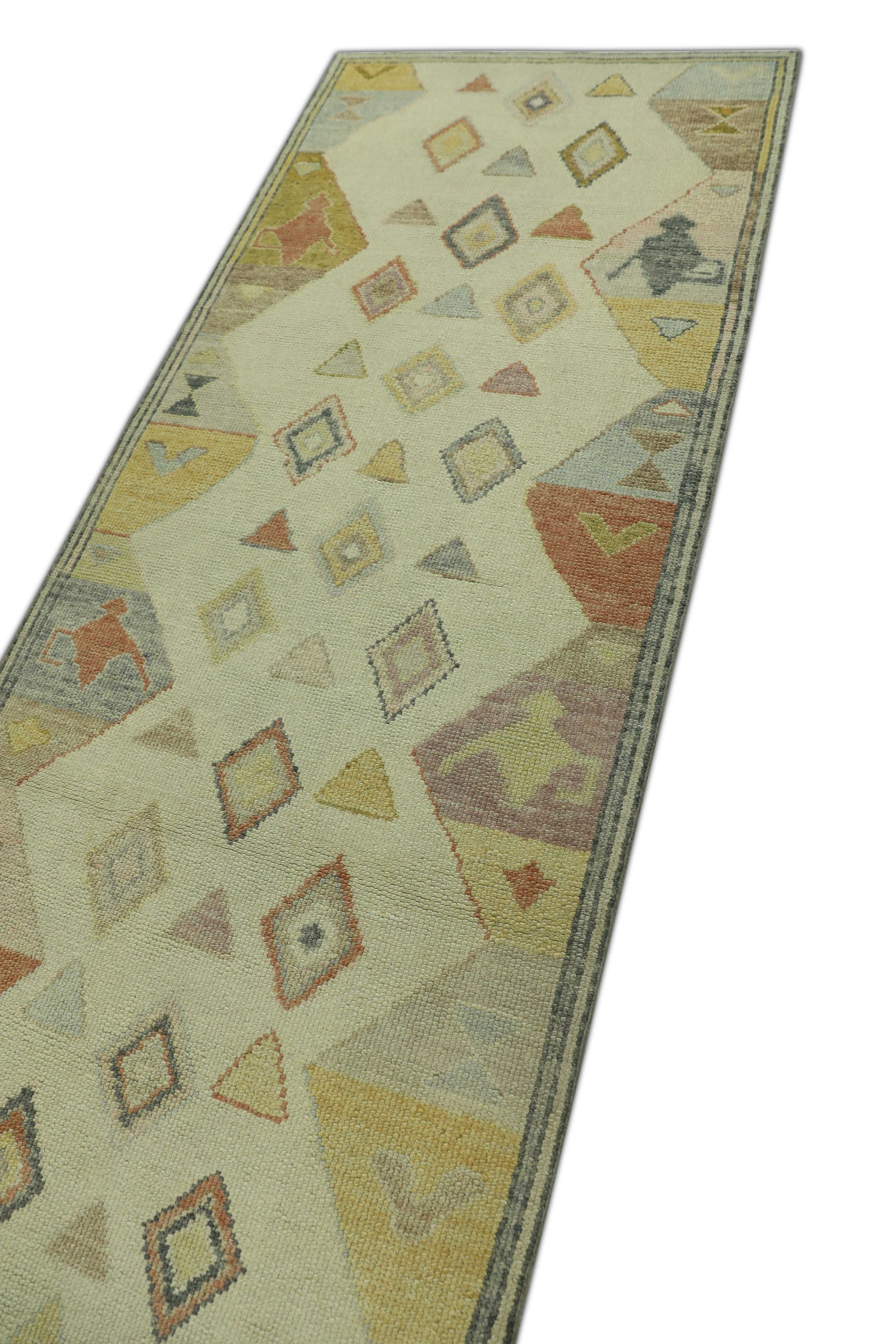 Turkish Oushak Rug 3' x 10'2" #1194